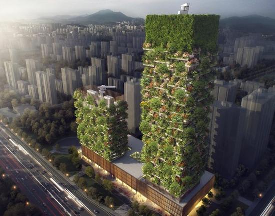 意建筑师为中国设计抗污染“垂直森林”建筑